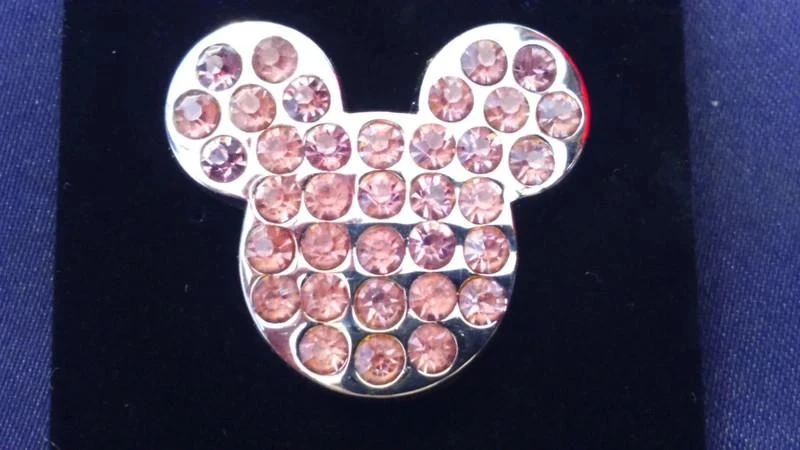 Pins disney Disneyland Paris Tête de Mickey en strass rose
